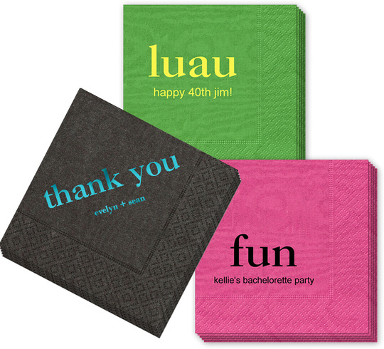 Design Your Own Big Word Moire Napkins